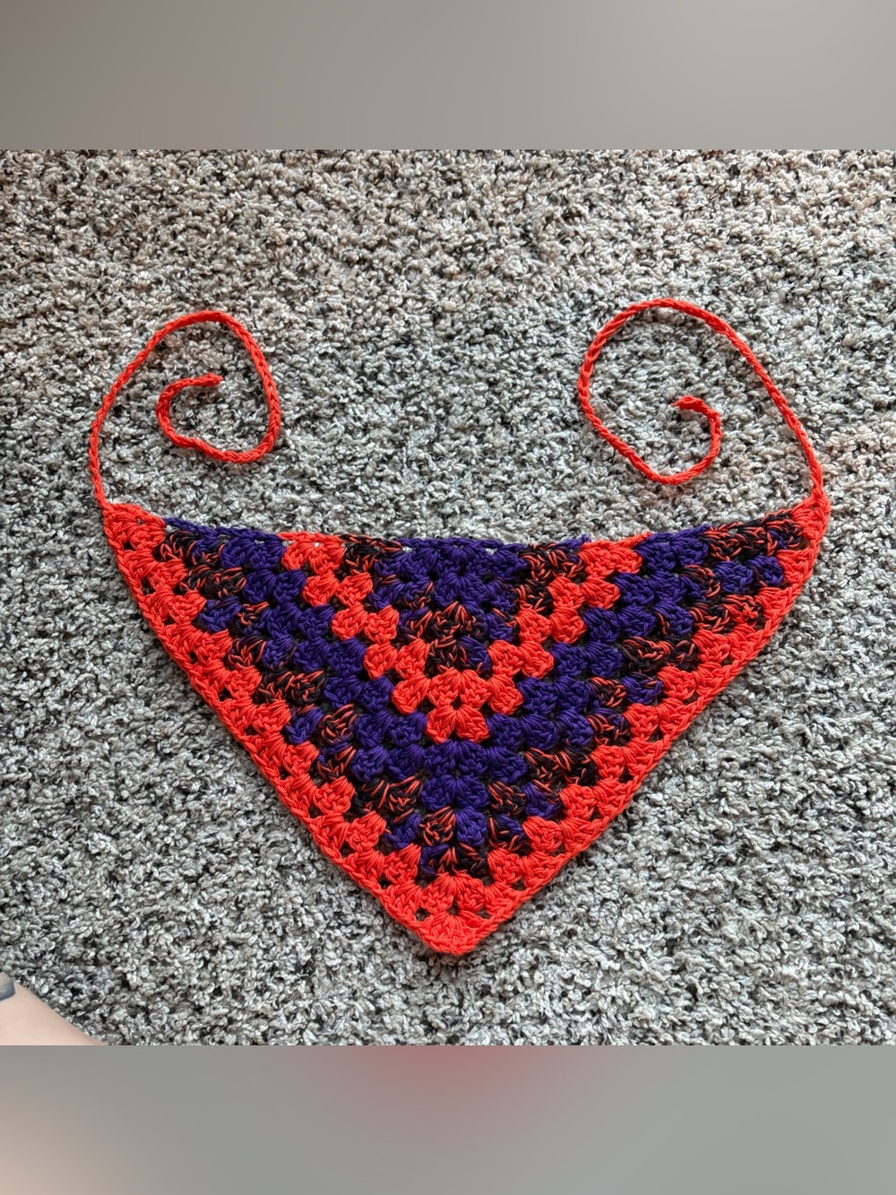 Halloween crochet granny stitch bandana